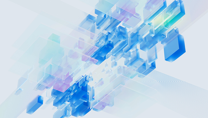 Moderner Bahnhof mit einer Glasfront und einem Zug in Bewegung