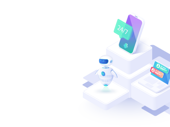 Illustration für 24/7 Servicekonzept oder Callcenter. 24-7 rund um die Uhr oder nonstop Kundensupport. Mobile Self-Service