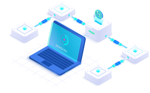 Illustration für E-Mail-Service-Konzept. Elektronische E-Mail-Nachricht als Teil des Business Marketings. Webmail Mobile Service. Newsletter-Versand