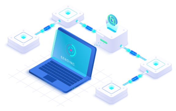 Illustration für E-Mail-Service-Konzept. Elektronische E-Mail-Nachricht als Teil des Business Marketings. Webmail Mobile Service. Newsletter-Versand 